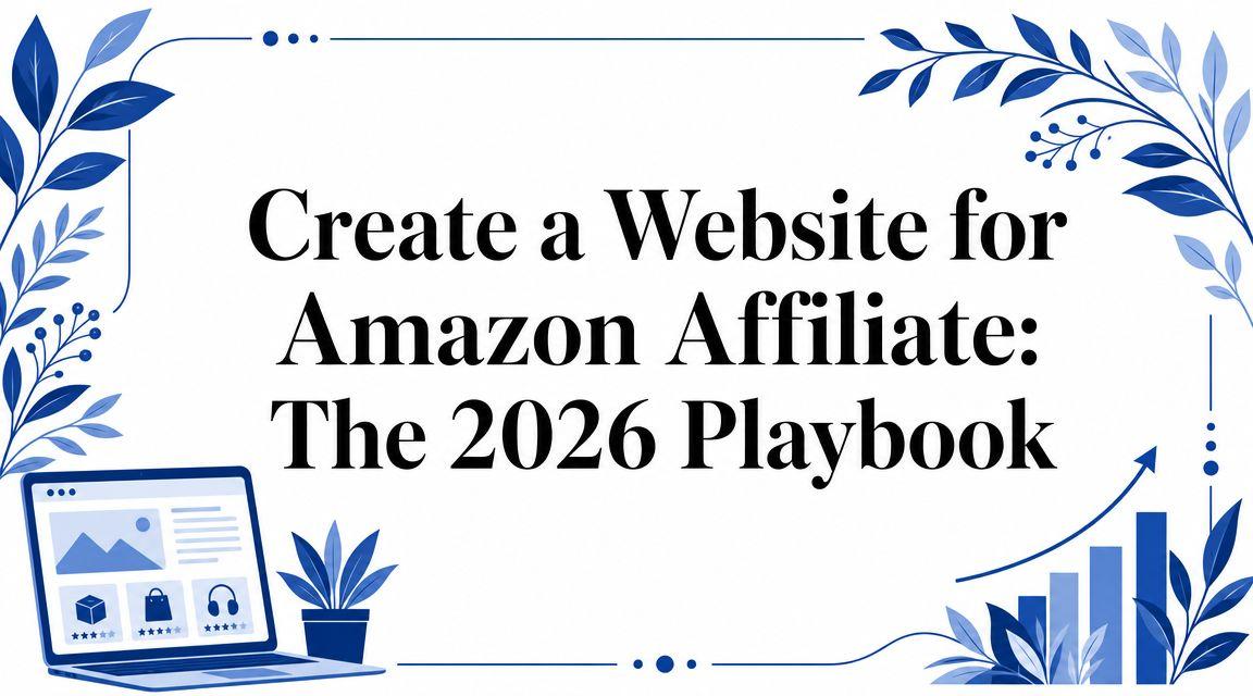 Create a Website for Amazon Affiliate: The 2026 Playbook
